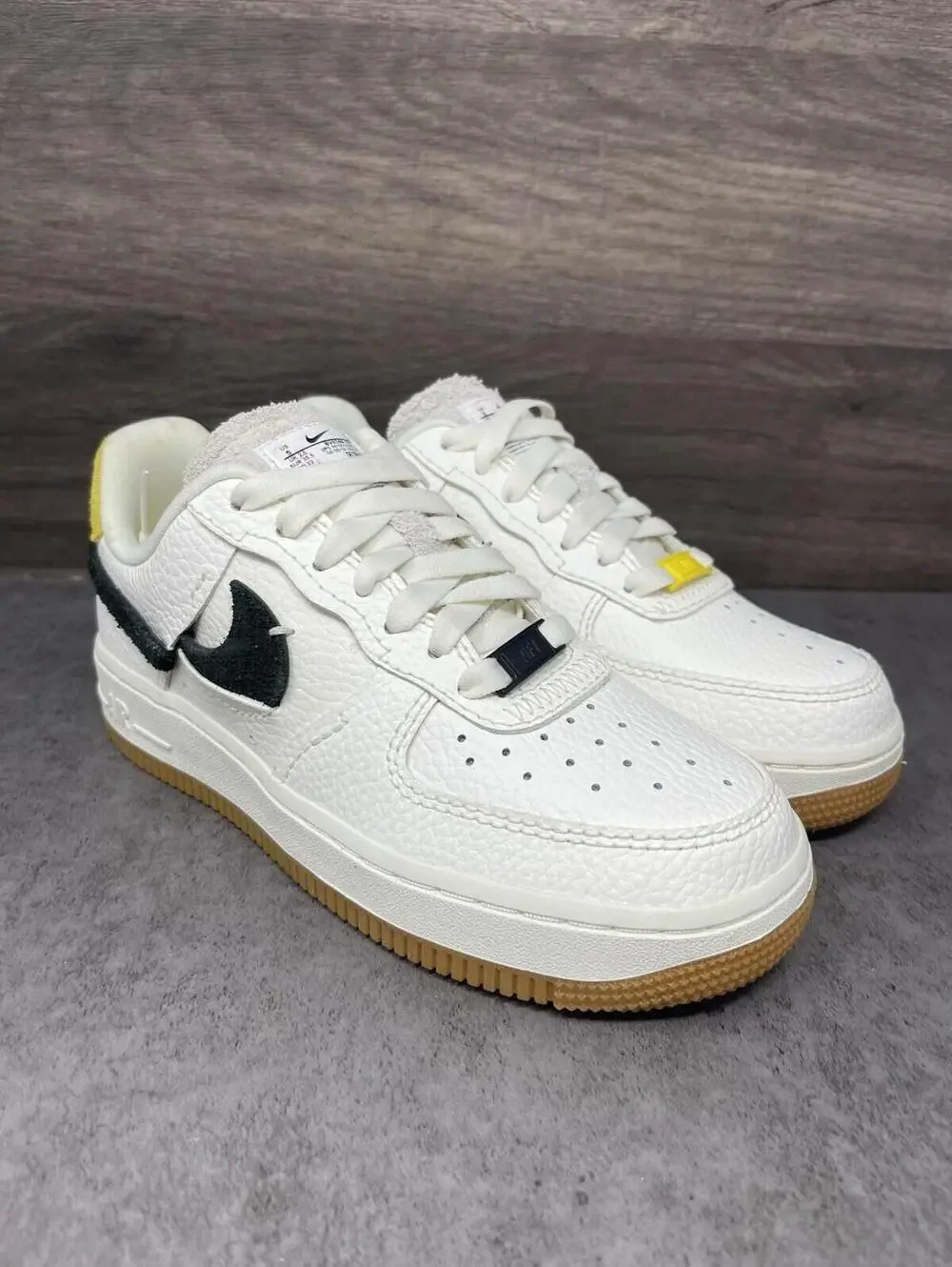 Nike Air Force 1 LXX Vandalized Shoes Womens Size 5 White Yellow BV0740-101